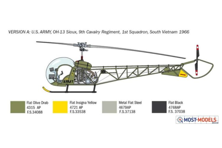 1:48 Italeri 2820 OH-13 Sioux Helicopter - Ita2820 1 - ITA2820