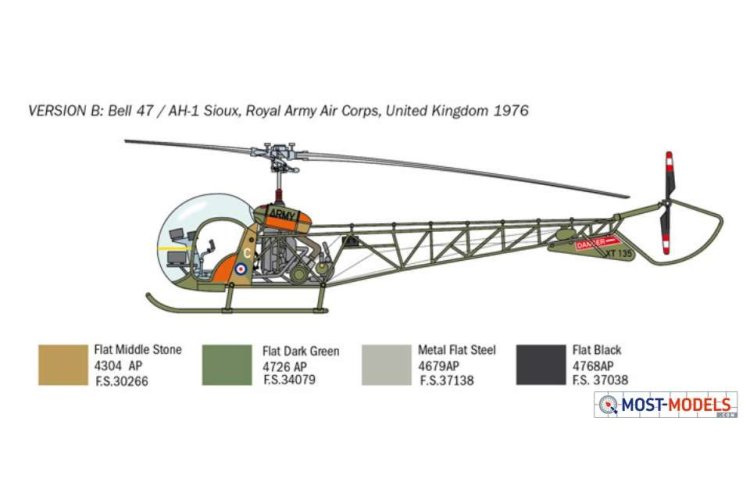 1:48 Italeri 2820 OH-13 Sioux Helicopter - Ita2820 2 - ITA2820