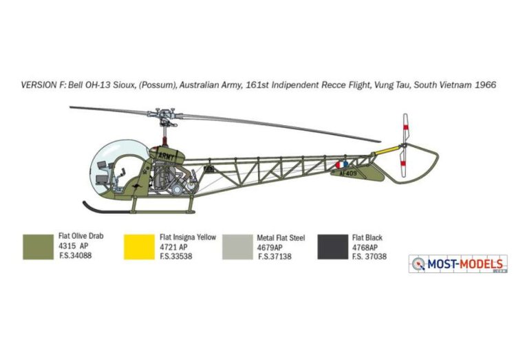 1:48 Italeri 2820 OH-13 Sioux Helicopter - Ita2820 6 - ITA2820