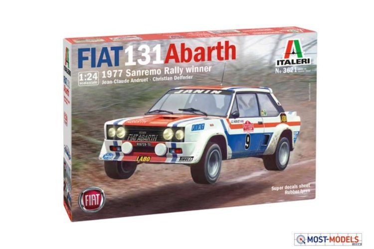 1:24 Italeri 3621 Fiat 131 Abarth Car - 1977 Sanremo Rally Winner - Ita3621 1 - ITA3621