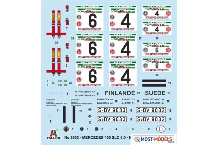 1:24 Italeri 3632 Mercedes-Benz 450SLC Rallye Bandama 1979 - Ita3632 2 - ITA3632