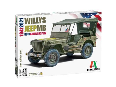 1:24 Italeri 3635 Willys Jeep MB 80th Anniversary 1941-2021 - Ita3635 - ITA3635