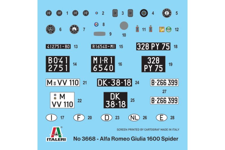 1:24 Italeri 3668 Alfa Romeo Giulia 1600 Spider - Auto - Ita3668 3 - ITA3668