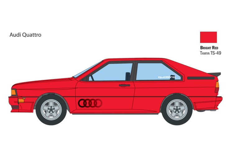 1:24 Italeri 3671 Audi Quattro - Rood - Auto - Ita3671 3 - ITA3671