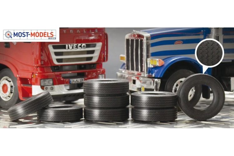 1:24 Italeri 3889 Truck Rubber Tyres (8 pieces) - Ita3889 1 - ITA3889