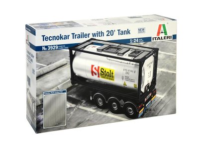 1:24 Italeri 3929 Technokar Trailer with 20’ FT Tankcontainer - Ita3929front - ITA3929