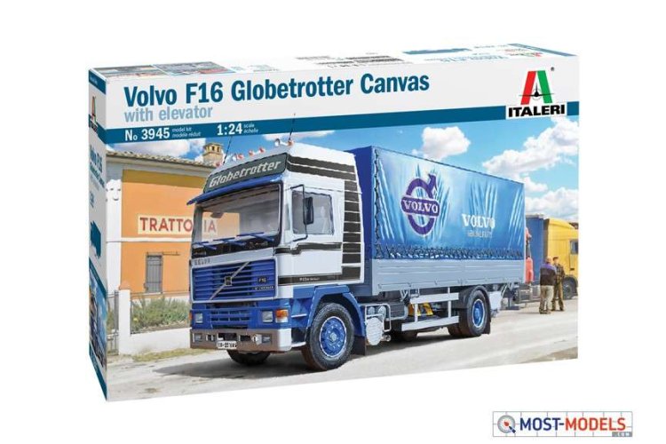 1:24 Italeri 3945 Volvo F16 Globetrotter Canvas w/Elevator - Ita3945 1 - ITA3945