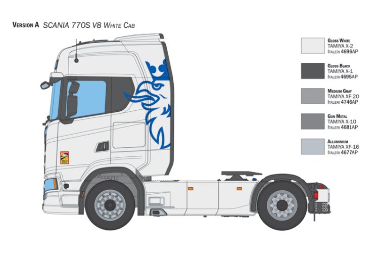 1:24 Italeri 3965 Scania S770 V8 - Wit - Truck 4x2 - Ita3965 4 - ITA3965