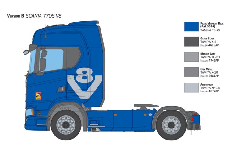 1:24 Italeri 3965 Scania S770 V8 - Wit - Truck 4x2 - Ita3965 5 - ITA3965