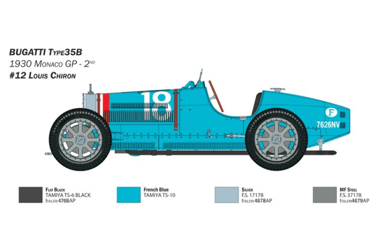 1:12 Italeri 4710 Bugatti Type 35B Car - Ita4710 2 - ITA4710