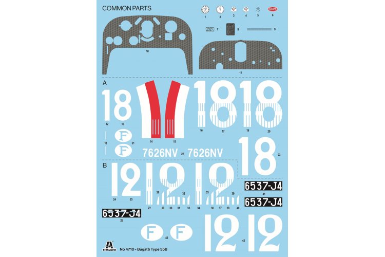 1:12 Italeri 4710 Bugatti Type 35B Car - Ita4710 decals - ITA4710