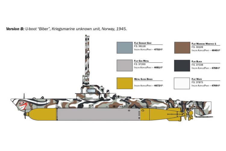 1:35 Italeri 5609 U-Boat Biber - Midget Submarine Biber-class - Ita5609 5 - ITA5609