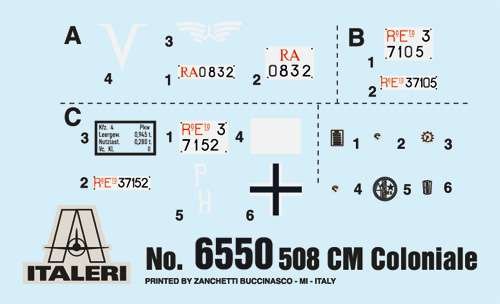 1:35 Italeri 6550 Fiat 508 CM Coloniale with Crew - Ita6550 decals - ITA6550