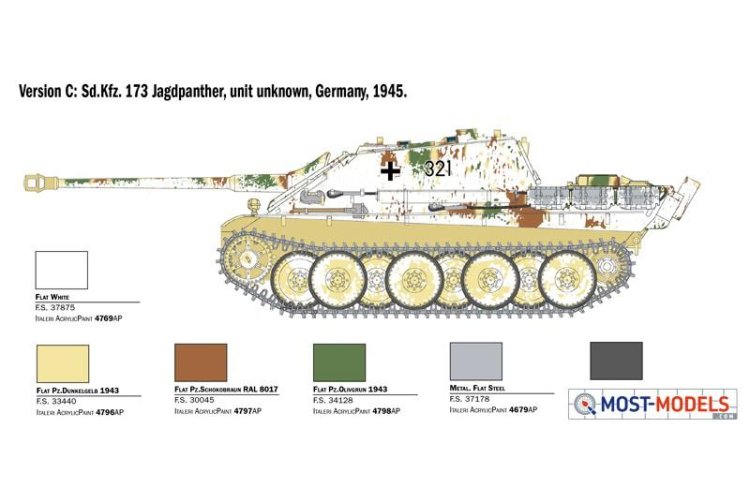 1:35 Italeri 6564 Sd.Kfz.173 Jagdpanther with Winter Crew - Ita6564 6 - ITA6564