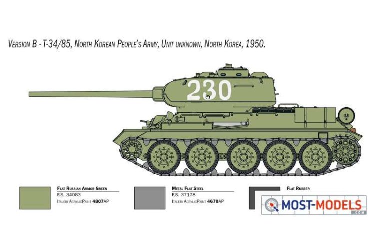 1:35 Italeri 6585 T-34/85 Tank Korean War - Ita6585 3 - ITA6585