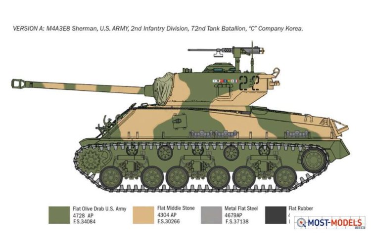 1:35 Italeri 6586 Sherman M4A3E8 Tank - Korean War - Ita6586 2 - ITA6586