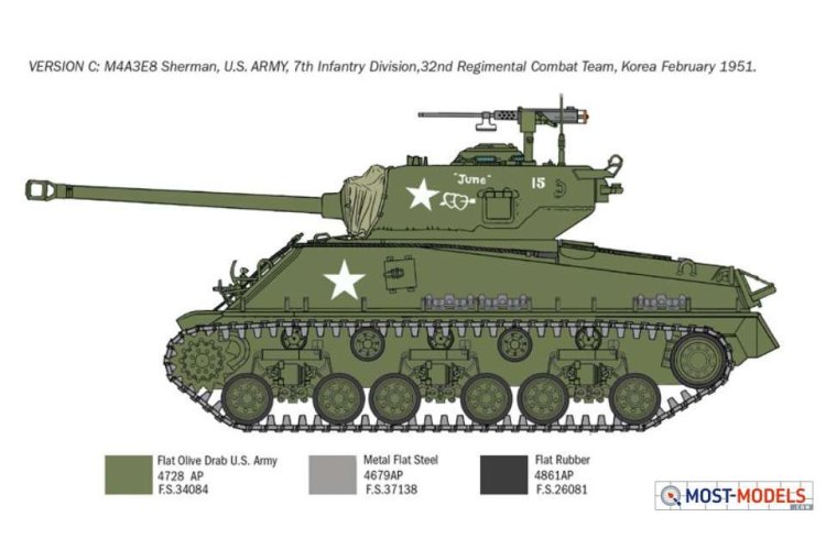 1:35 Italeri 6586 Sherman M4A3E8 Tank - Korean War - Ita6586 4 - ITA6586