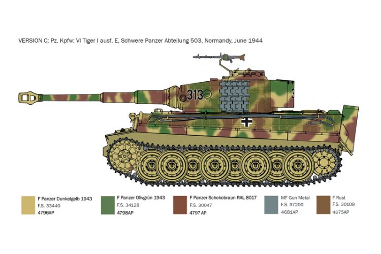 1:35 Italeri 6754 Sd.Kfz.181 Panzerkampfwagen Tiger I Ausf.E - Late Prod. - D-Day 80th Anniversary - Ita6754 6 - ITA6754