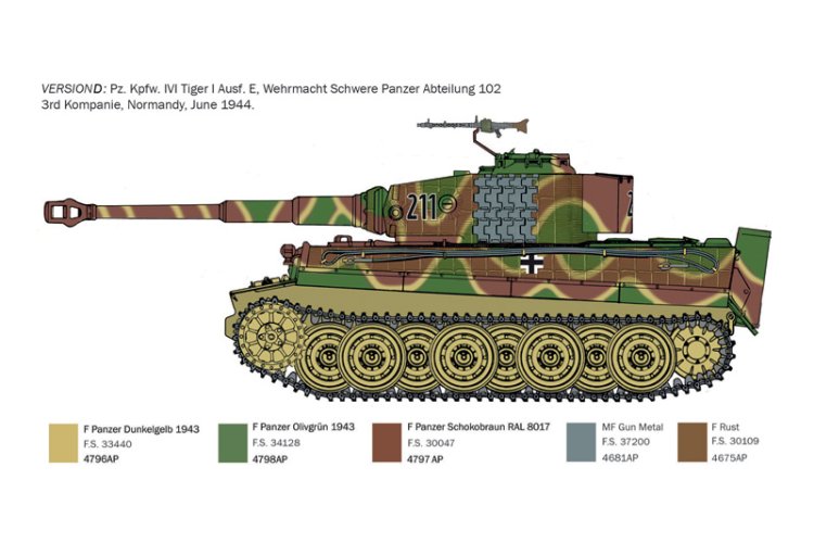 1:35 Italeri 6754 Sd.Kfz.181 Panzerkampfwagen Tiger I Ausf.E - Late Prod. - D-Day 80th Anniversary - Ita6754 7 - ITA6754