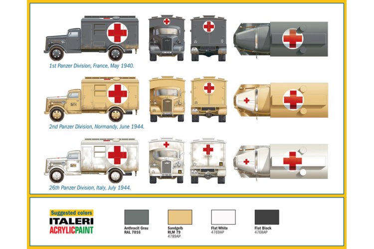 1:72 Italeri 7055 Opel Blitz - Kfz. 305 Opel Ambulance - Ita7055 4 - ITA7055