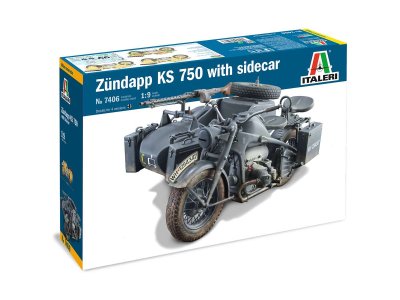 1:9 Italeri 7406 Zundapp KS 750 with Sidecar - Ita7406 - ITA7406