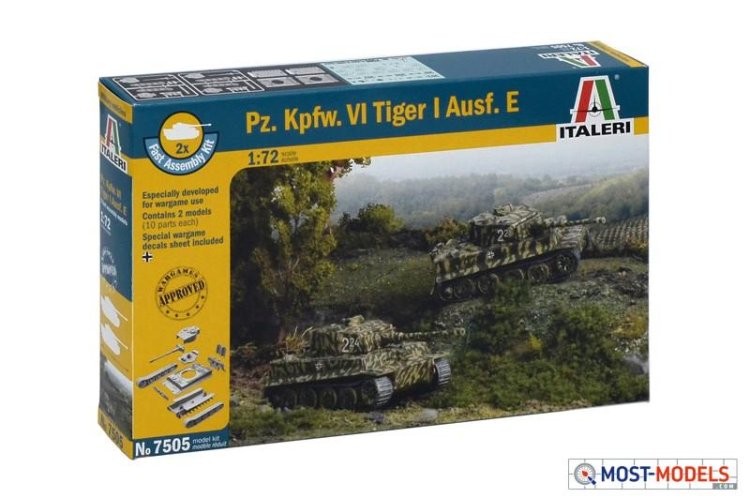 1:72 Italeri 7505 Pz. Kpfw. VI Tiger I Ausf. E – Fast Assemble - (2pc!) - Ita7505 2 - ITA7505