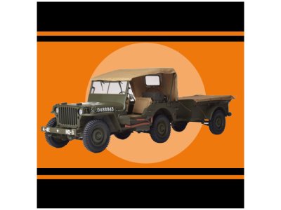 1:8 IXO Collections 008 Willys Jeep met Trailers - Ixo008 6 full kit jeep willys - IXO008