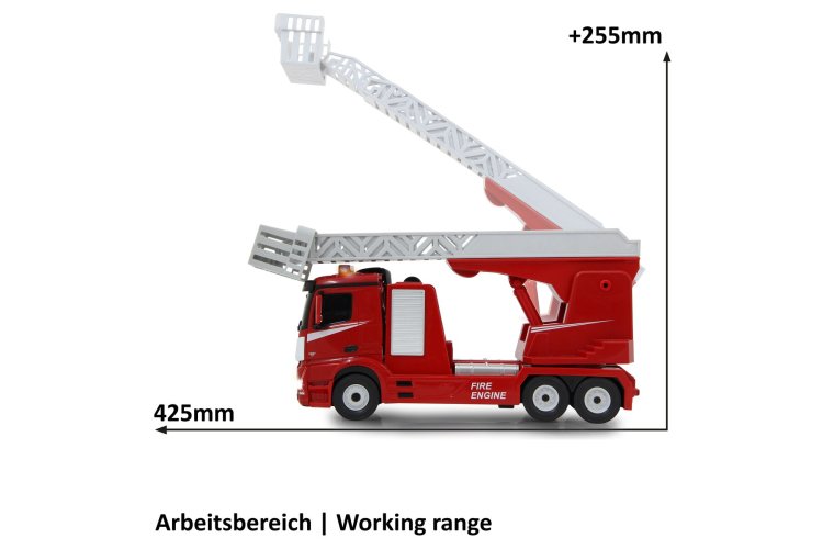 1:24 Jamara 405212 RC Ladder Brandweerwagen Mercedes-Benz Antos - 2,4GHz - Jam405212 15 - JAM405212