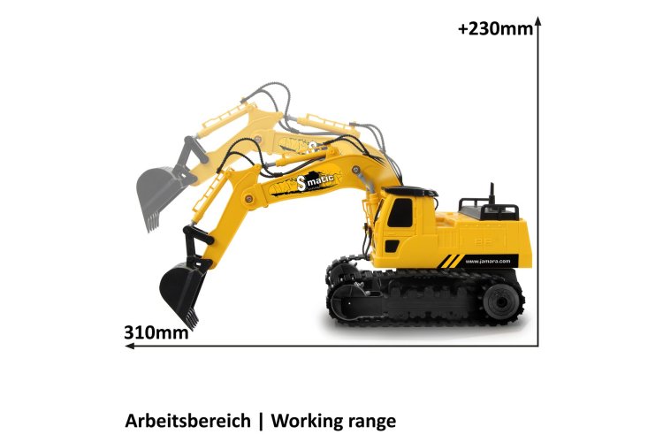 Jamara 406310 RC Graafmachine S-Matic - Geel - 2,4GHz - Jam406310 excavator s matic 24ghz15 - JAM406310