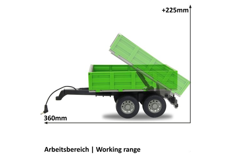 1:16 Jamara 412412 RC Kieptrailer Groen voor RC Tractor - Jam412412 9 - JAM412412