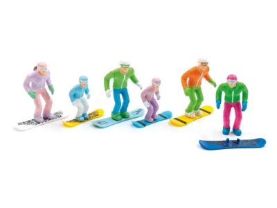 1:32 Jaegerndorfer 54300 Figures seated with Snowboard - 6 pieces - Jc54300 - JC54300