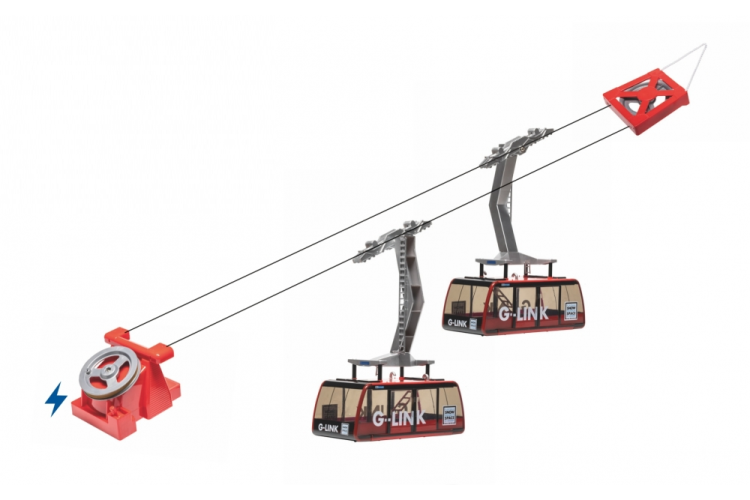 1:32 Jaegerndorfer 89392 Cable Car G-Link Wagrain with 2 Gondolas - Hand-operated - Red - Jc89392 1 - JC89392