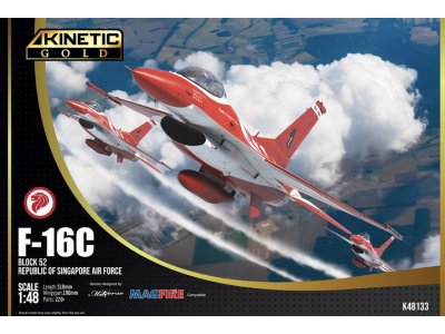 1:48 Kinetic 48133 F-16C Block 52 'Black Knights' - Republic of Singapore Air Force - Jet Fighter - Kin48133 1 - KIN48133