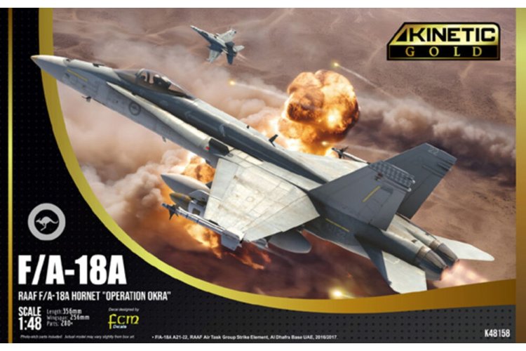 1:48 Kinetic 48158 McDonnell Douglas F-18 Hornet - RAAF F/A-18A+ - 'Operation Okra' - Kin48158 - KIN48158