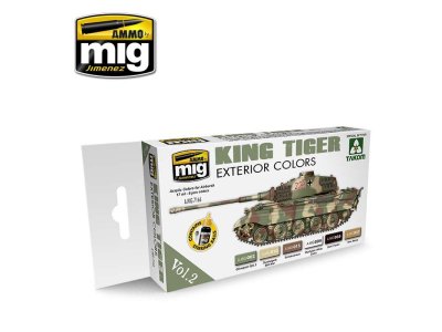 AMMO MIG 7166 King Tiger Exterior Colors Vol.2 (Takom edit.) - Acryl Set - King tiger exterior color special takom edition vol2 - MIG7166-XS