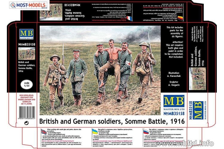 1:35 Master Box MB35158 British & German Soldiers, Somme Battle, 1916 - Mas35158 1 - MASMB35158