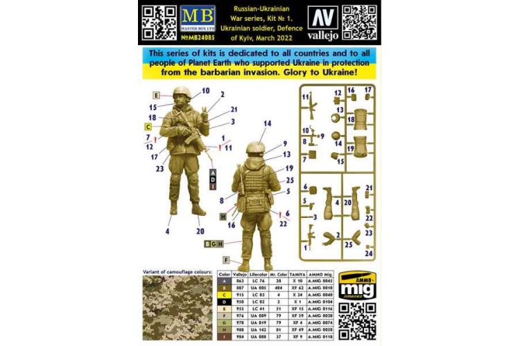 1:24 Master Box 24085 Ukrainian soldier - Defence of Kyiv - March 2022 - Masmb24085 7 - MASMB24085