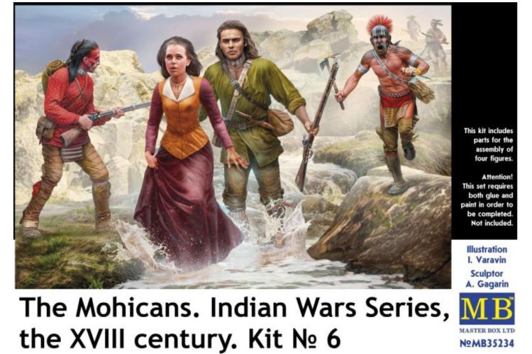 1:35 Master Box 35234 The Mohicans Indian Wars Series XVIIIth Kit No. 6 - Masmb35234 1 - MASMB35234