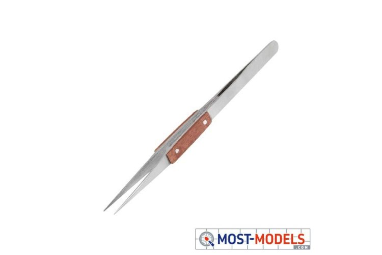 ModelCraft PTW1134 Straight Tweezer w/heat resistant grip - Mcrptw1134 1 - MCRPTW1134-XS