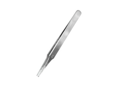 ModelCraft PTW2185/2A Flat Rounded Stainless Steel Tweezers (120mm) - Mcrptw21852a - MCRPTW2185/2A-XS