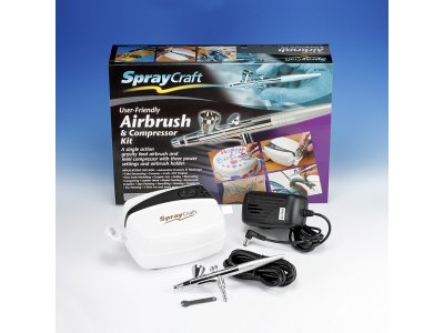 ModelCraft SP30K Spraycraft Airbrush and Compressor Kit with Gravity Feed - Single Action - Mcrsp30k 1 - MCRSP30K