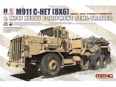1:35 MENG SS013 M911 C-HET[8X6]&M747 Heavy Equipment Semi Trailer  - Men013front - MENSS013