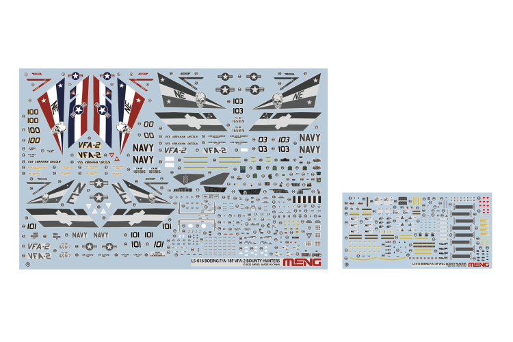 1:48 MENG LS016 Boeing F/A-18F Super Hornet Bounty Hunters - Menls016 decals - MENLS016