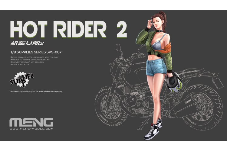 1:9 MENG SPS087 Hot Rider 2 - Girl Figure - Resin - Mensps087 1 - MENSPS087