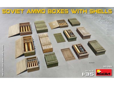 1:35 MiniArt 35261 Soviet Ammo Boxes with Shells - Mib35261 front - MIN35261