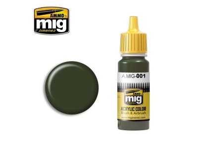 AMMO MIG 0001 Olive Green Opt. 1 RAL 6003 - Acryl - Mig0001  - MIG0001-XS