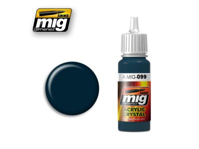 AMMO MIG 0099 Crystal Black Blue Tail Light Off - Acryl - Mig0099 - MIG0099-XS