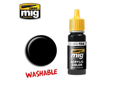 AMMO MIG 0104 Washable Black - Acryl - Mig0104 - MIG0104-XS