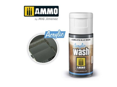 AMMO MIG 0706 Acrylic Wash Blue - 15ml - Mig0706 acrylic wash blue wash - MIG0706-XS