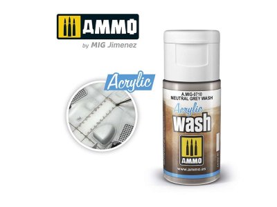 AMMO MIG 0710 Acrylic Wash Neutral Grey - 15ml - Mig0710 acrylic wash neutral grey wash - MIG0710-XS